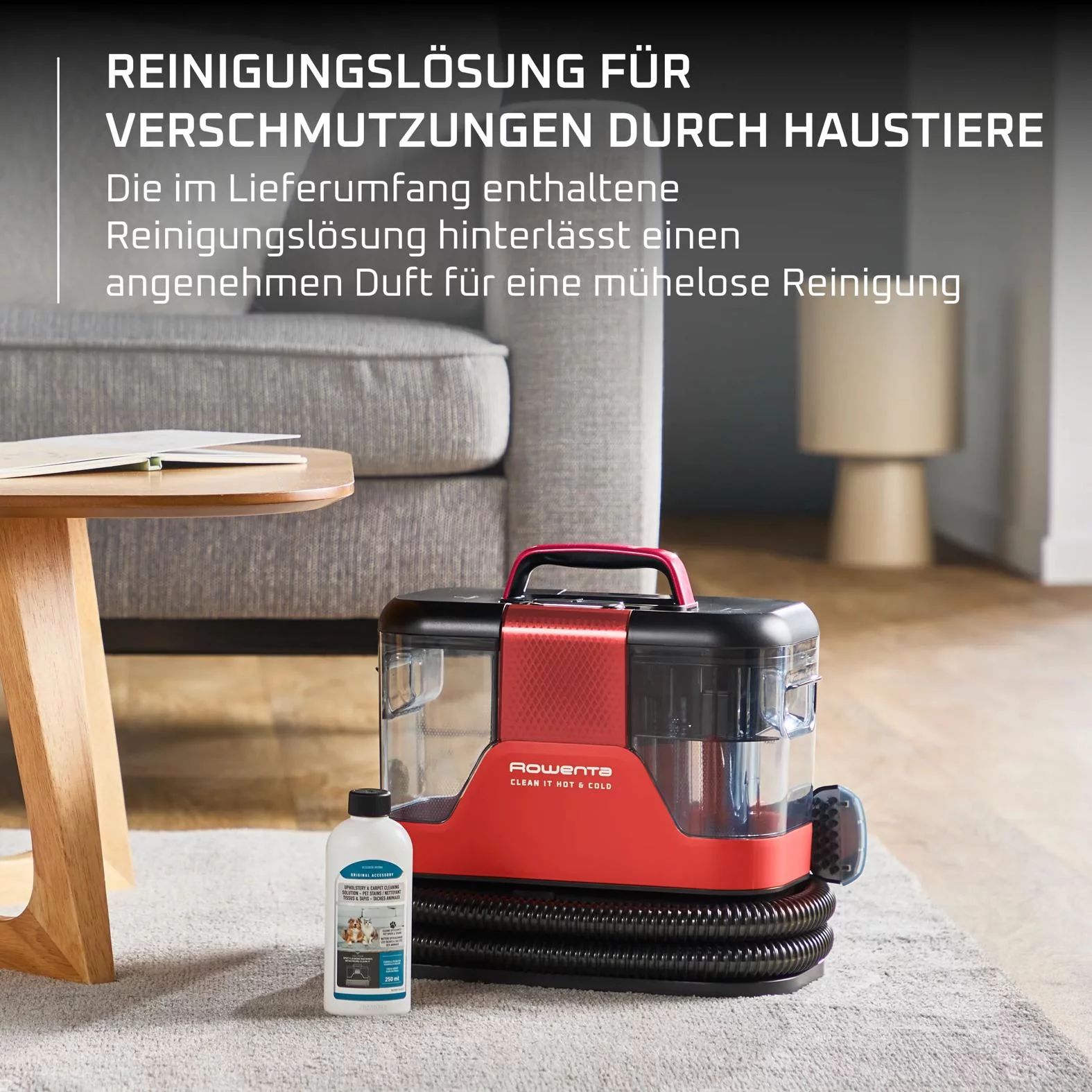 Rowenta IN7020 Fleckenreiniger Clean It Hot & Cold inkl. Zubehör - Rot/Schwarz