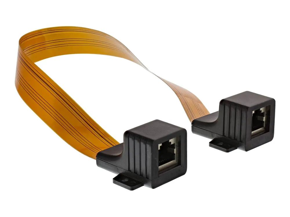 InLine Patchkabel Fensterdurchführung - 2x RJ45 Buchse - ungeschirmt - 0,3m