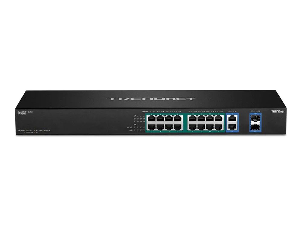 TRENDnet TPE TG182F - Switch - 16 x 10/100/1000 (PoE+)