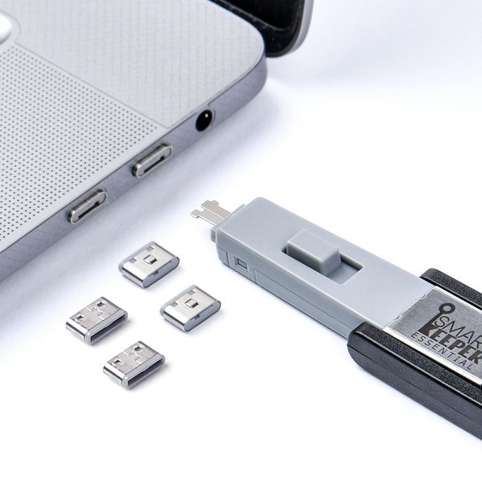 Smart Keeper Mini"USB-C Port" Blocker grau 4 Stk.+Key
