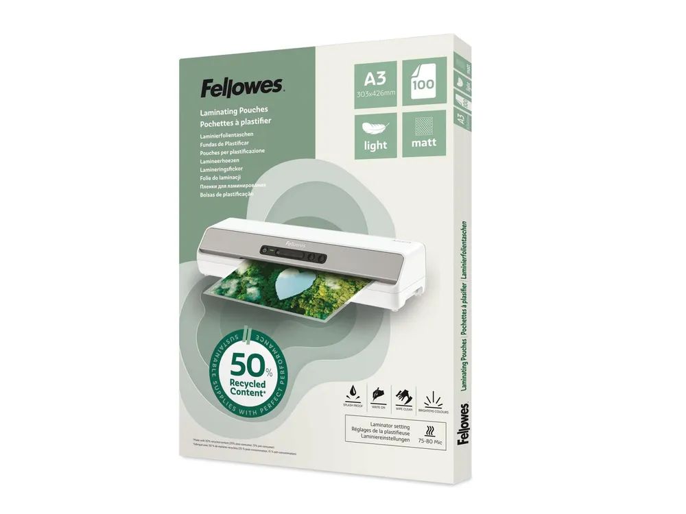 Fellowes 100er-Pack - Matte - Taschen für Laminierung