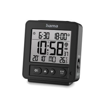 Hama Digitaler Funkwecker "Rhodos", LCD, Schwarz