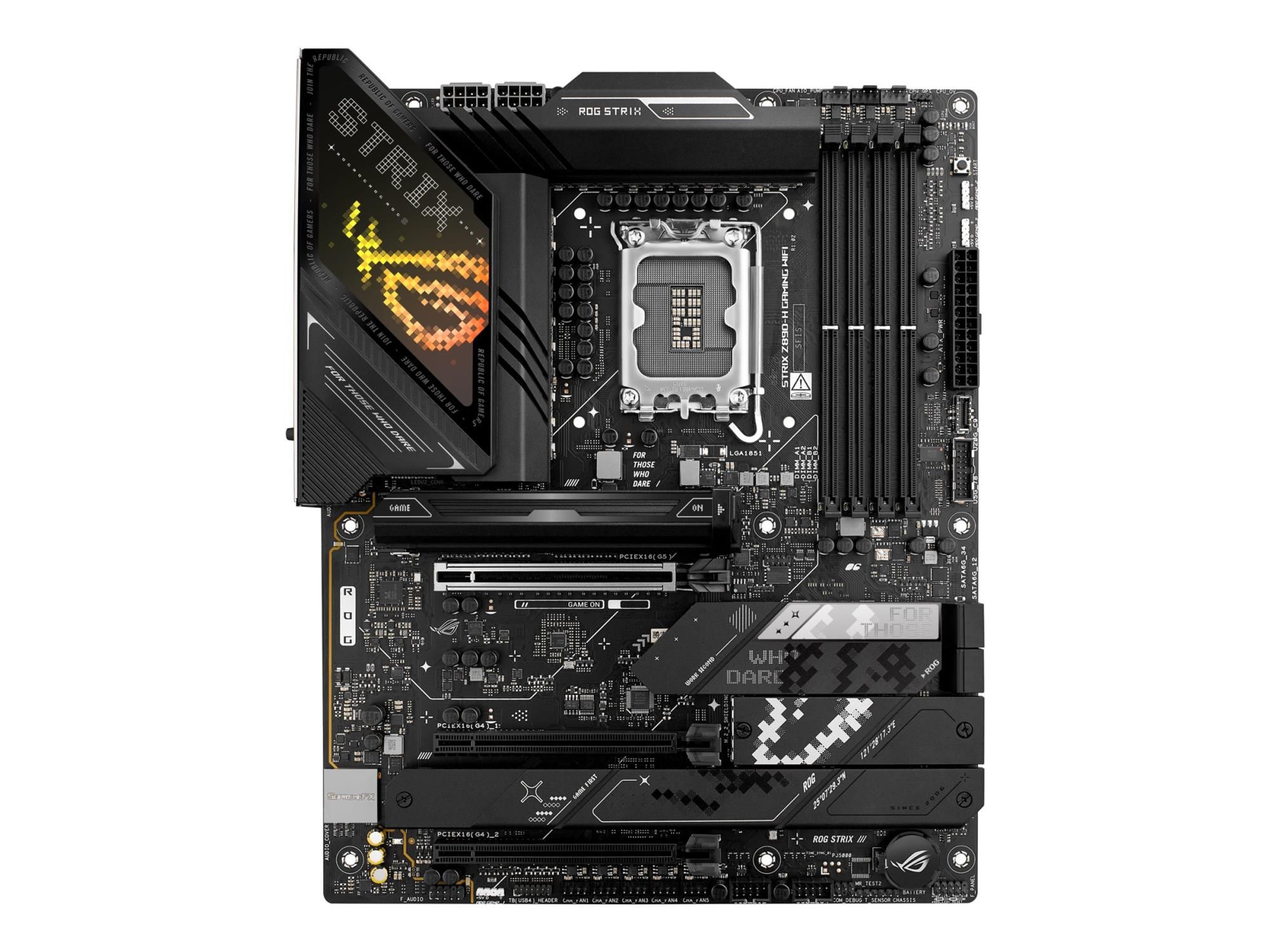 ASUS ROG STRIX Z890-H GAMING WIFI - Motherboard - ATX - LGA1851-Sockel - Z890 Chipsatz - USB 3.2 Gen 1, USB 3.2 Gen 2, USB-C 3.2 Gen 2x2 - Wi-Fi 7, Bluetooth, 5 Gigabit Ethernet - Onboard-Grafik (CPU erforderlich)