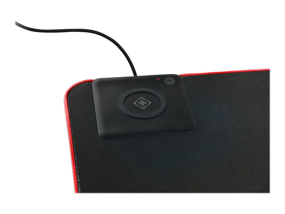 Deltaco Gaming GAM-092 - Beleuchtetes Tastatur- und Mauspad - mit RGB-Beleuchtung, induktives Laden (10 W max.)