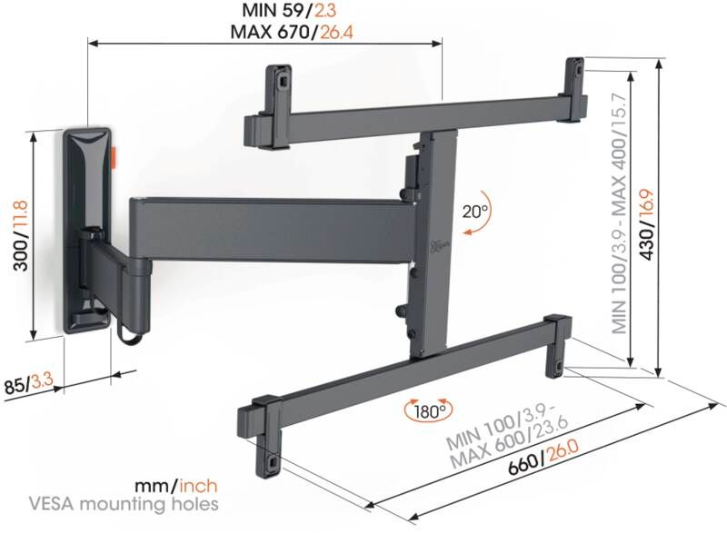Vogel`s Wandhalterung TVM 3665