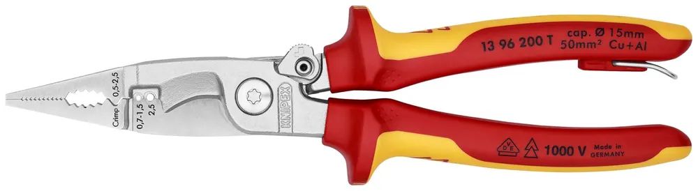 KNIPEX Elektro-Installationszange isoliert mit 2K-Hüllen 200 mm