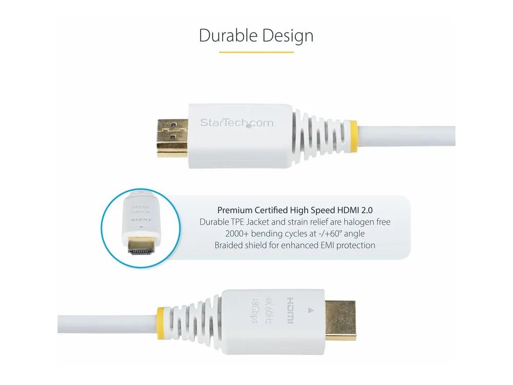 StarTech.com 10ft (3m) Premium Certified High Speed HDMI Cable, 4K60Hz
