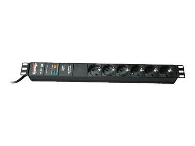 Bachmann Steckdosenleiste (Rack - einbaufähig) - Ausgangsanschlüsse: 6 - 1U - 48.3 cm (19")
