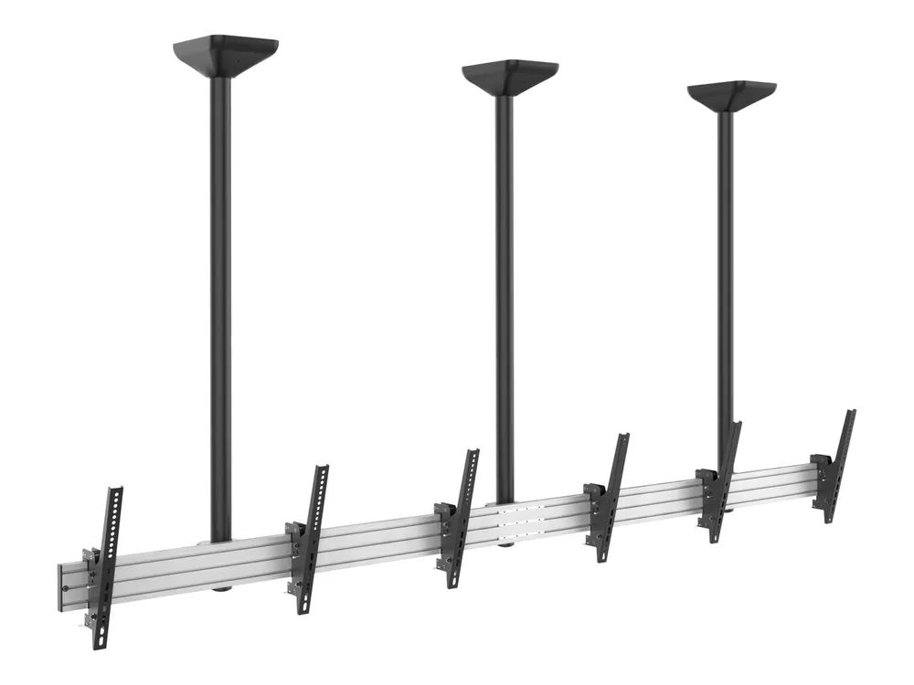 Equip Pro - Klammer - für 3 LCD-Anzeigen - Kunststoff, Aluminium, Stahl - Schwarz, Silber - Bildschirmgröße: 114.3-127 cm (45"-50")