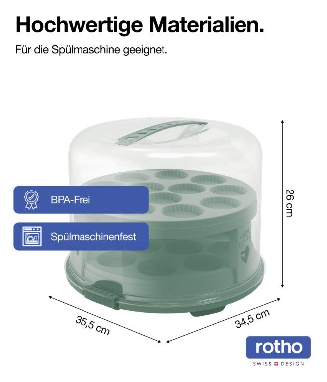 Rotho Tortenglocke XL 26 cm mit Trays FRESH