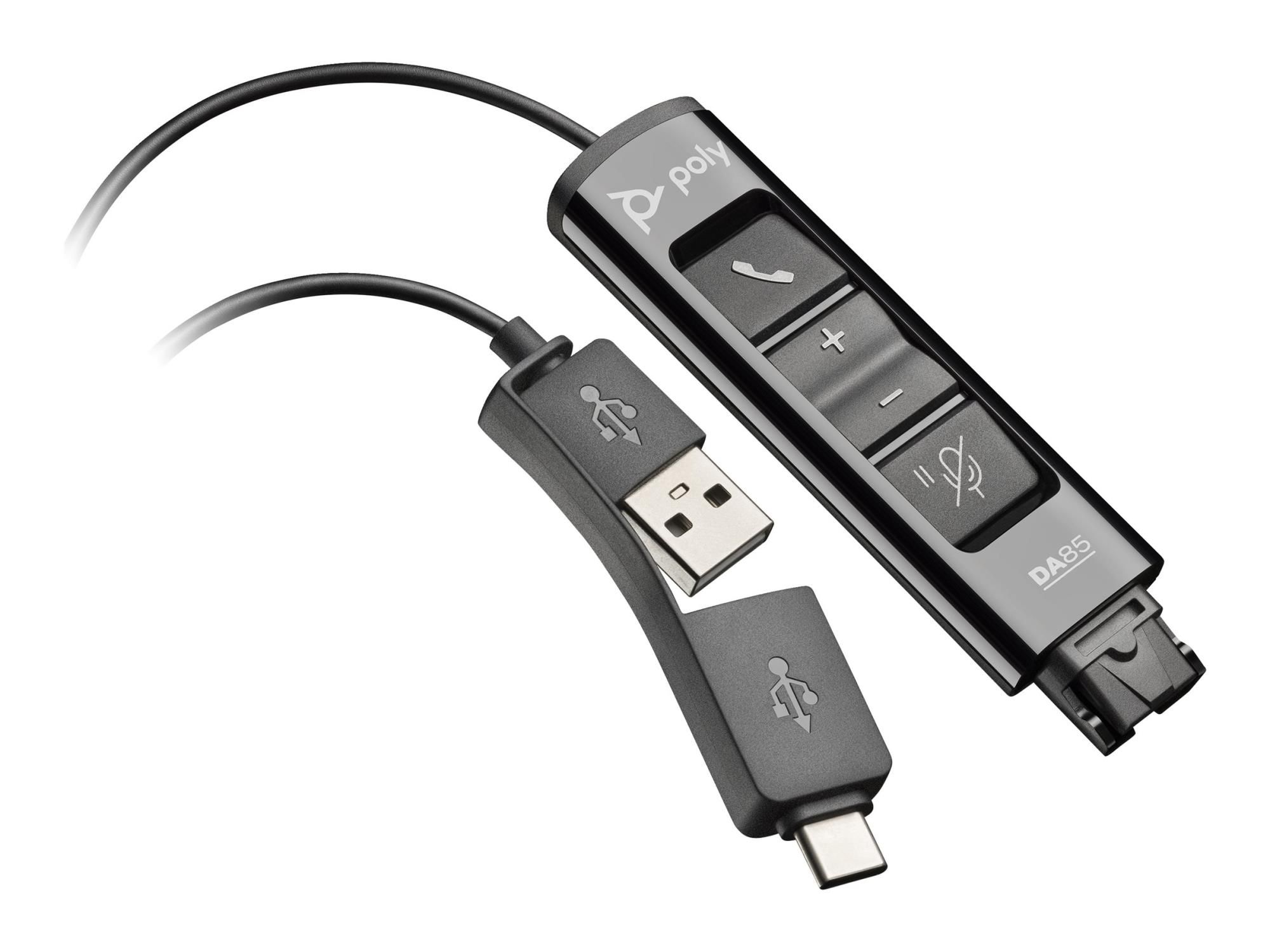 Poly DA85 - Headset-Kabel - USB, 24 pin USB-C männlich zu Quick Disconnect männlich