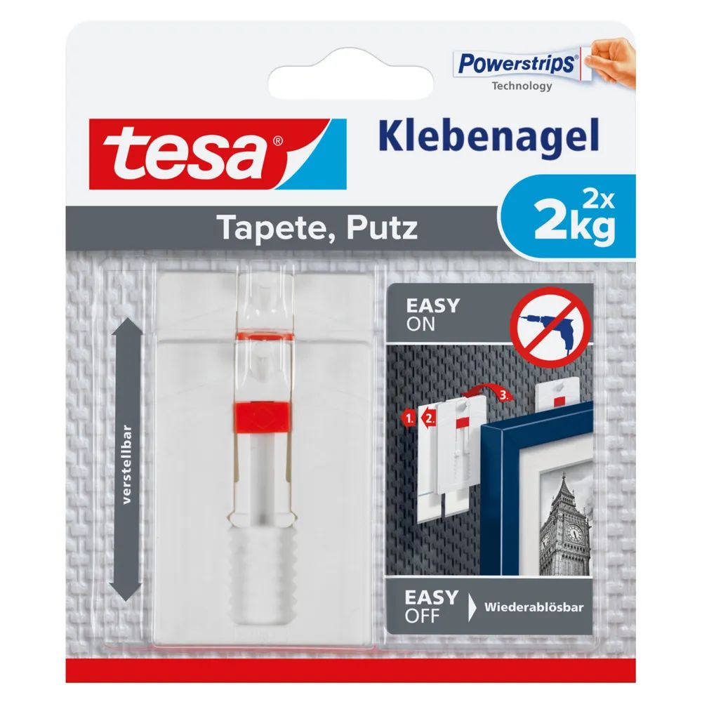 Tesa 77777 - Indoor - Universalhaken - Weiß - 2 kg - 2 Stück(e)