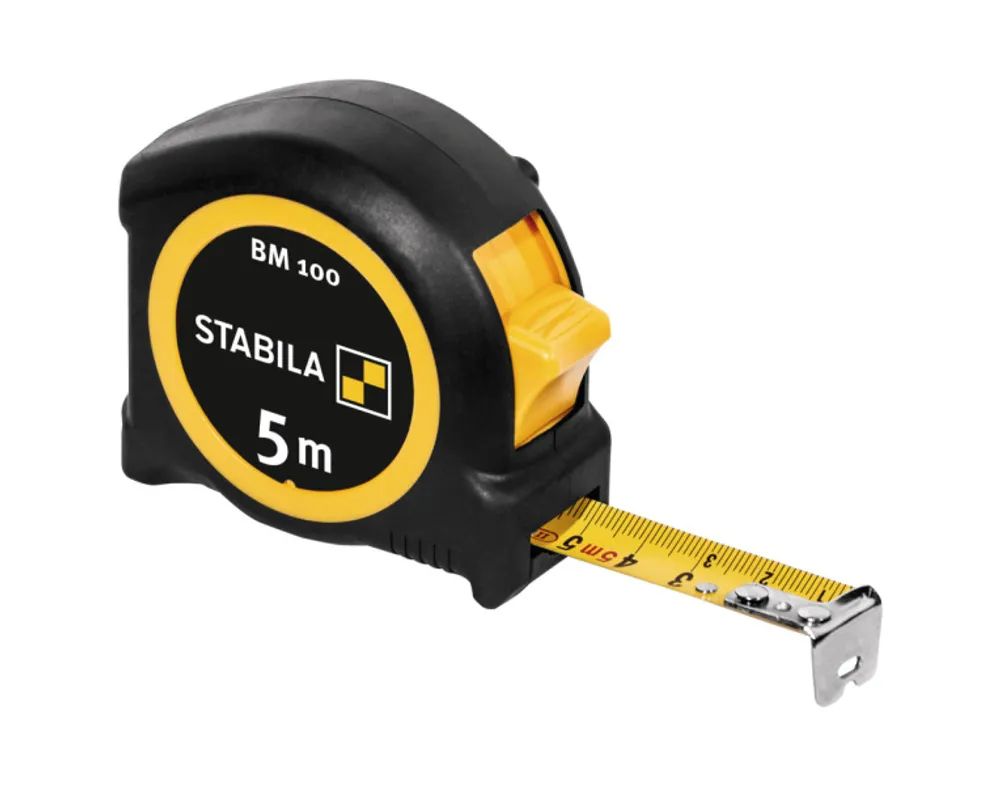STABILA Taschenbandmaß BM 100, 5 m, metrische Skala