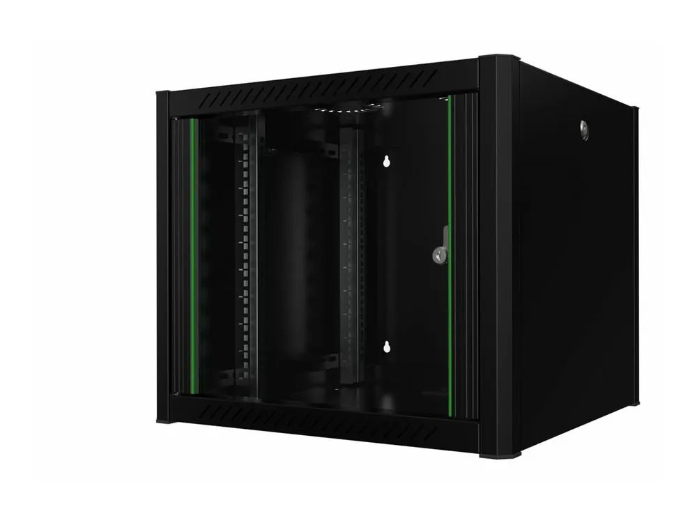 Lanview by Logon - Schrank Netzwerkschrank - 60 x 56, pro - geeignet für Wandmontage - RAL 9005, Schwarz - 9U - 48.3 cm (19")