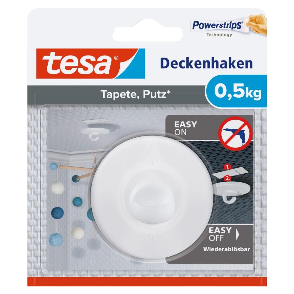 Tesa 77781-00000-00 - Indoor - Universalhaken - Weiß - Kunststoff - Klebestreifen - 0,5 kg