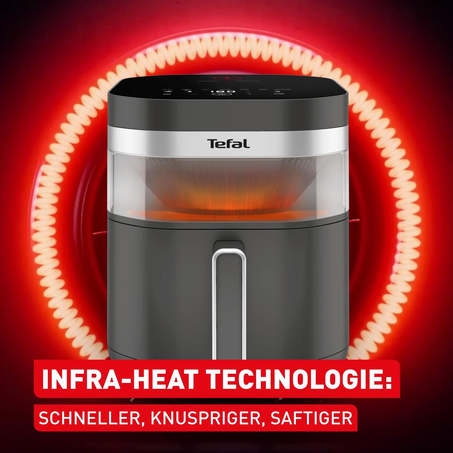 Tefal EY832H Heißluftfritteuse Easy Fry Infrarot Coal (7L)