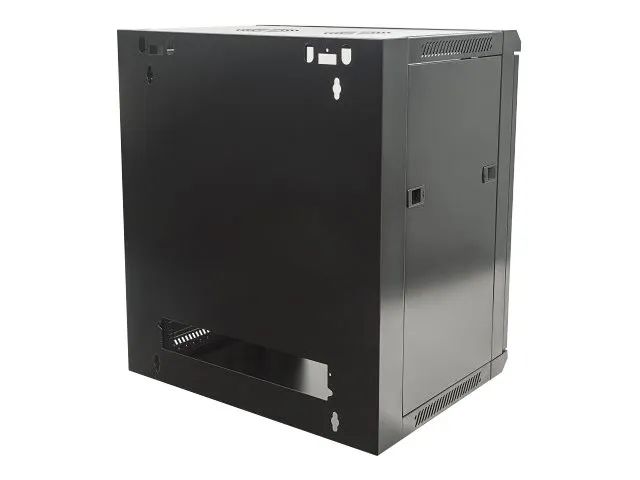 Intellinet Network Cabinet, Wall Mount (Standard), 12U, Usable Depth 260mm/Width 510mm, Black, Flatpack, Max 60kg, Metal & Glass Door, Back Panel, Removeable Sides,Suitable also for use on desk or floor, 19",Parts for wall install (eg screws/rawl plu