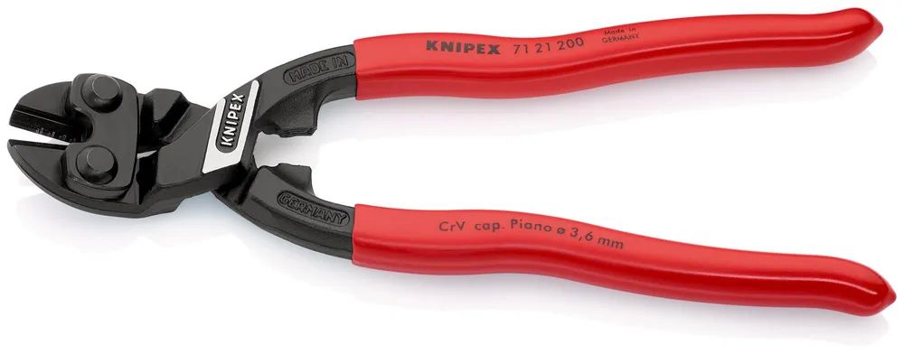 KNIPEX CoBolt® Kompakt-Bolzenschneider mit Kunststoff überzogen schwarz atramentiert 200 mm