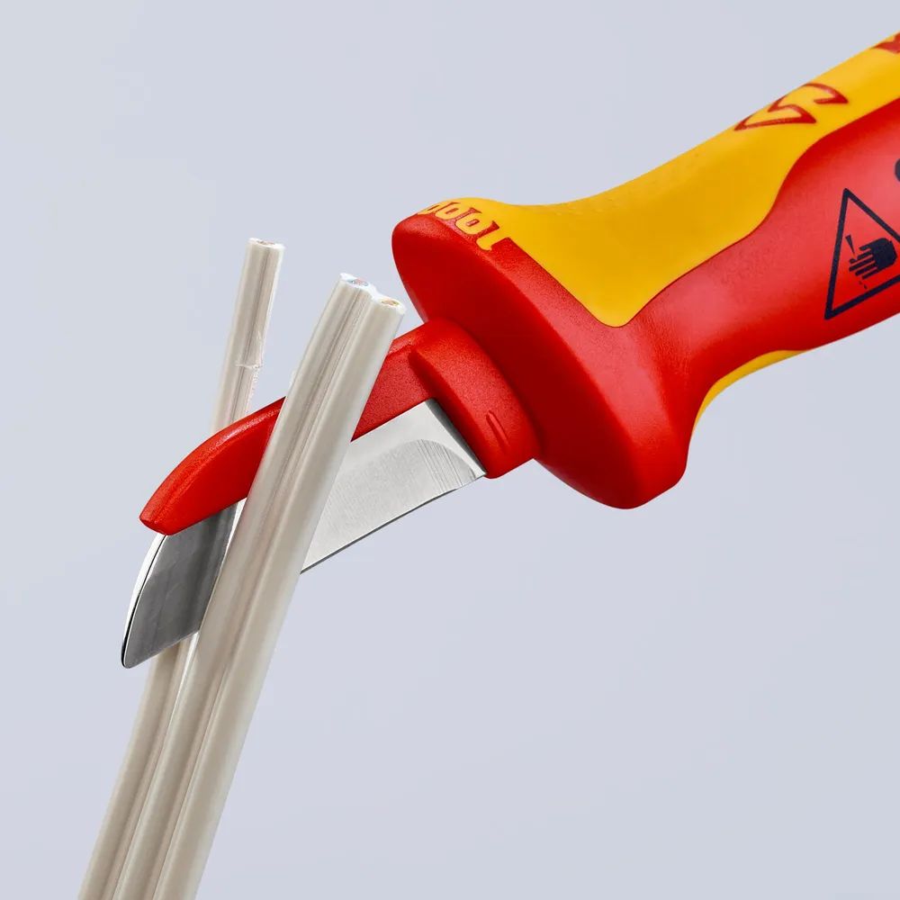 KNIPEX Kabelmesser isolierender Mehrkomponenten-Griff, VDE-geprüft 190 mm