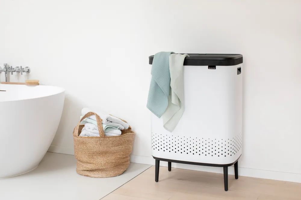 Brabantia Bo Wäschekorb Hi, 2 x 45 L - White