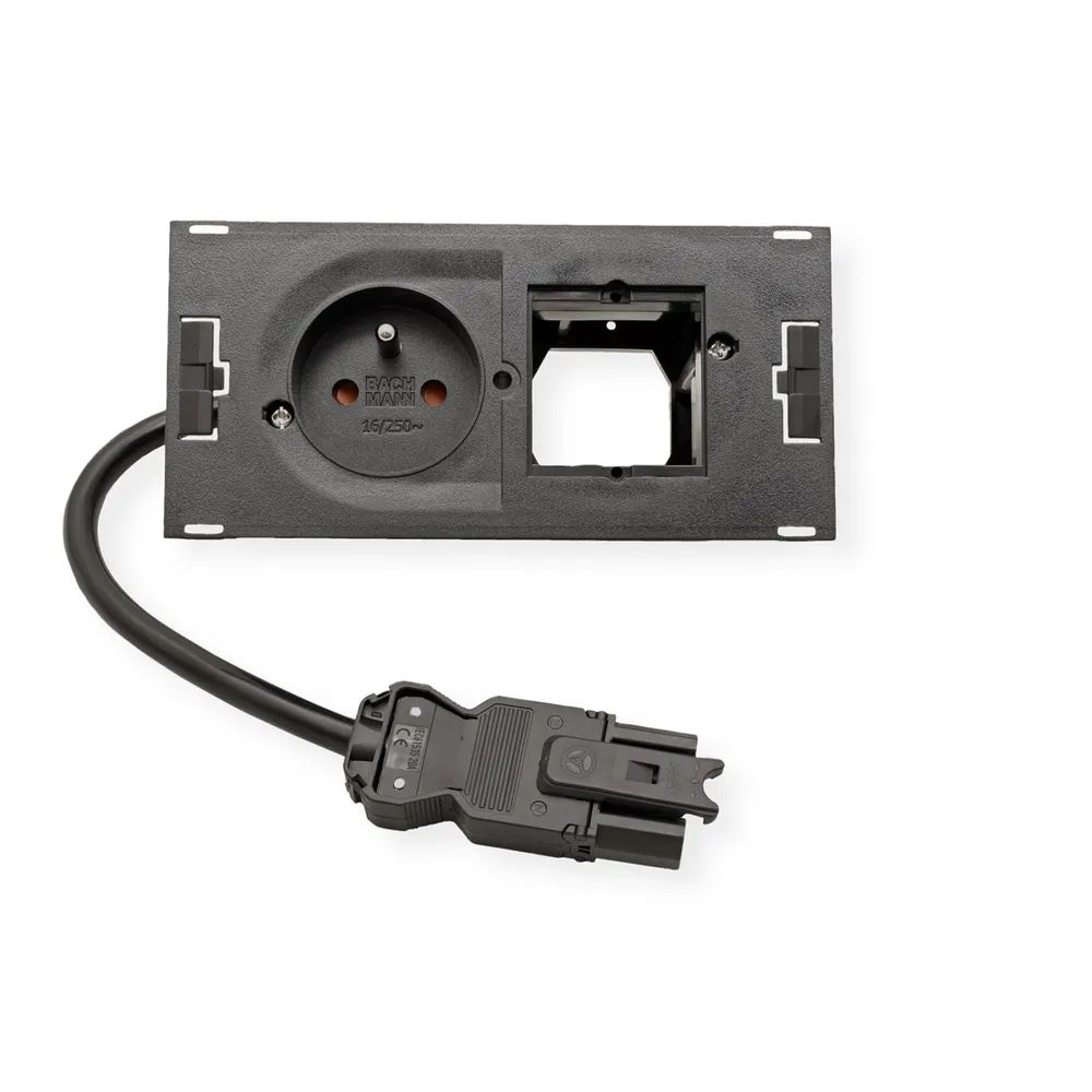 BACHMANN DUE 1xUTE 1xCM, incl. Anschlukabel GST18, schwarz, 0,2 m