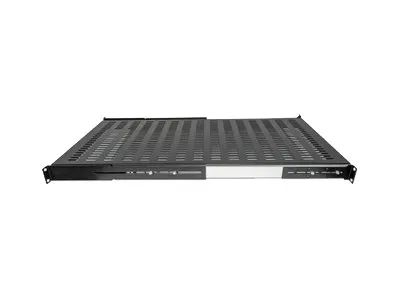 Intellinet 19" Ausziehbarer Fachboden, 1 HE, geeignet für Schränke mit 800 bis 1000 mm Tiefe, Ablagefläche 550 mm Tiefe, schwarz - Rack - Regal - Schwarz, RAL 9005 - 1U - 48.3 cm (19")