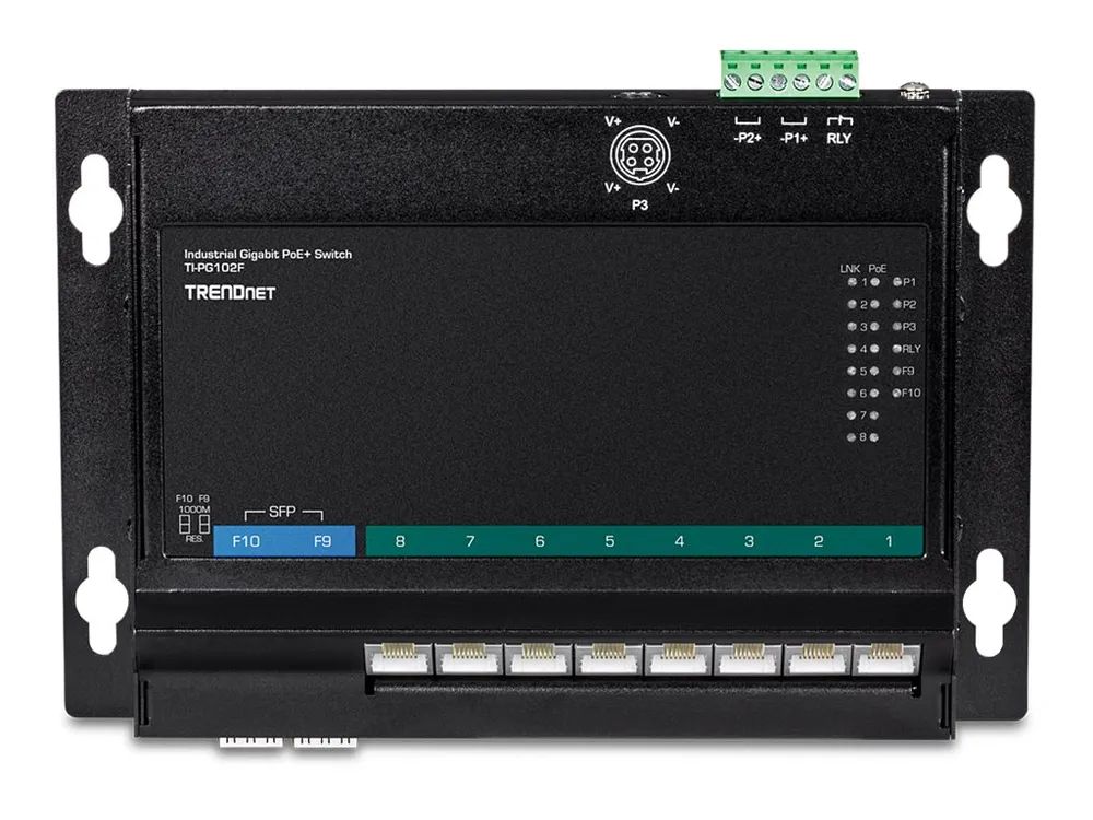 TRENDnet TI-PG102F - Industrial - Switch - 8 x 10/100/1000 (PoE+)