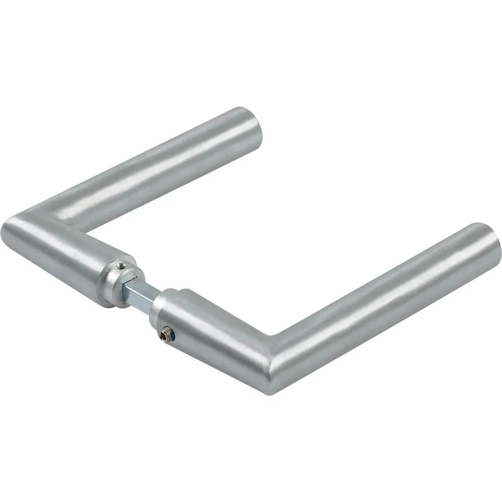DORMA-Glas Drückerpaar 10.328, L-Form, 8 mm, silber eloxiert