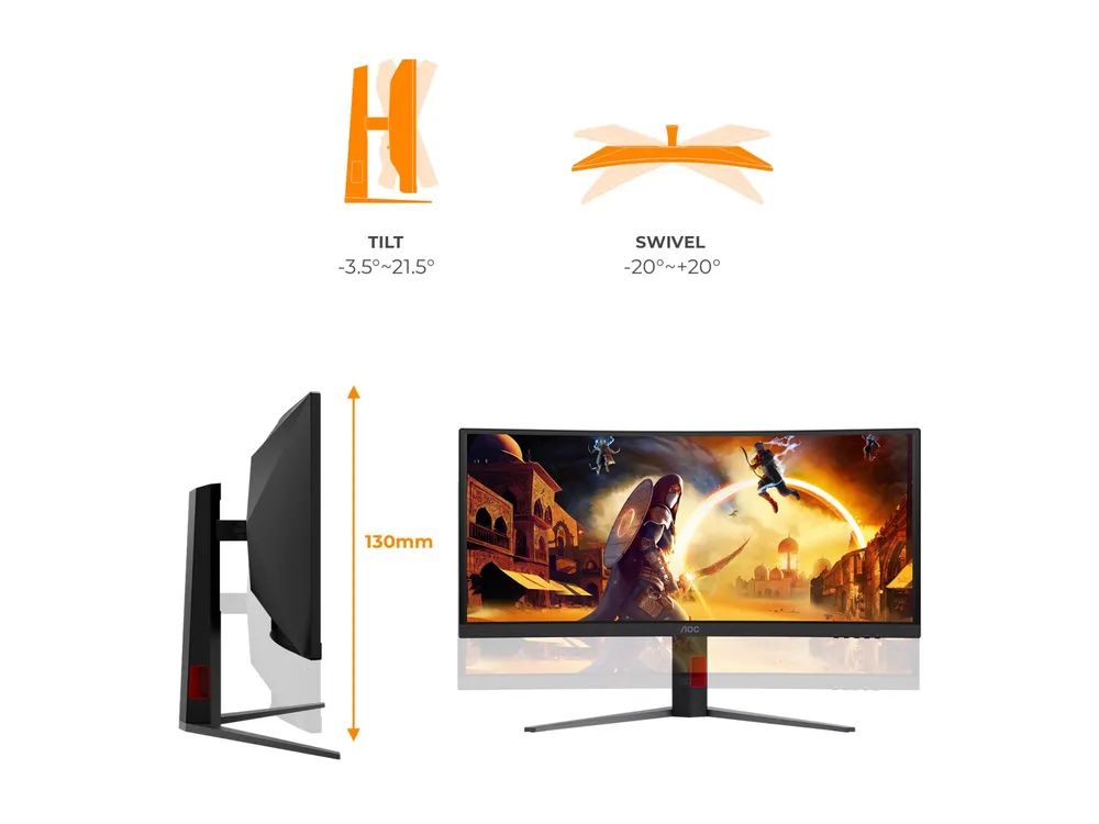 AOC Gaming CU34G4ZCA - G4 Series - LED-Monitor - Gaming - gebogen - USB - 86.4 cm (34")