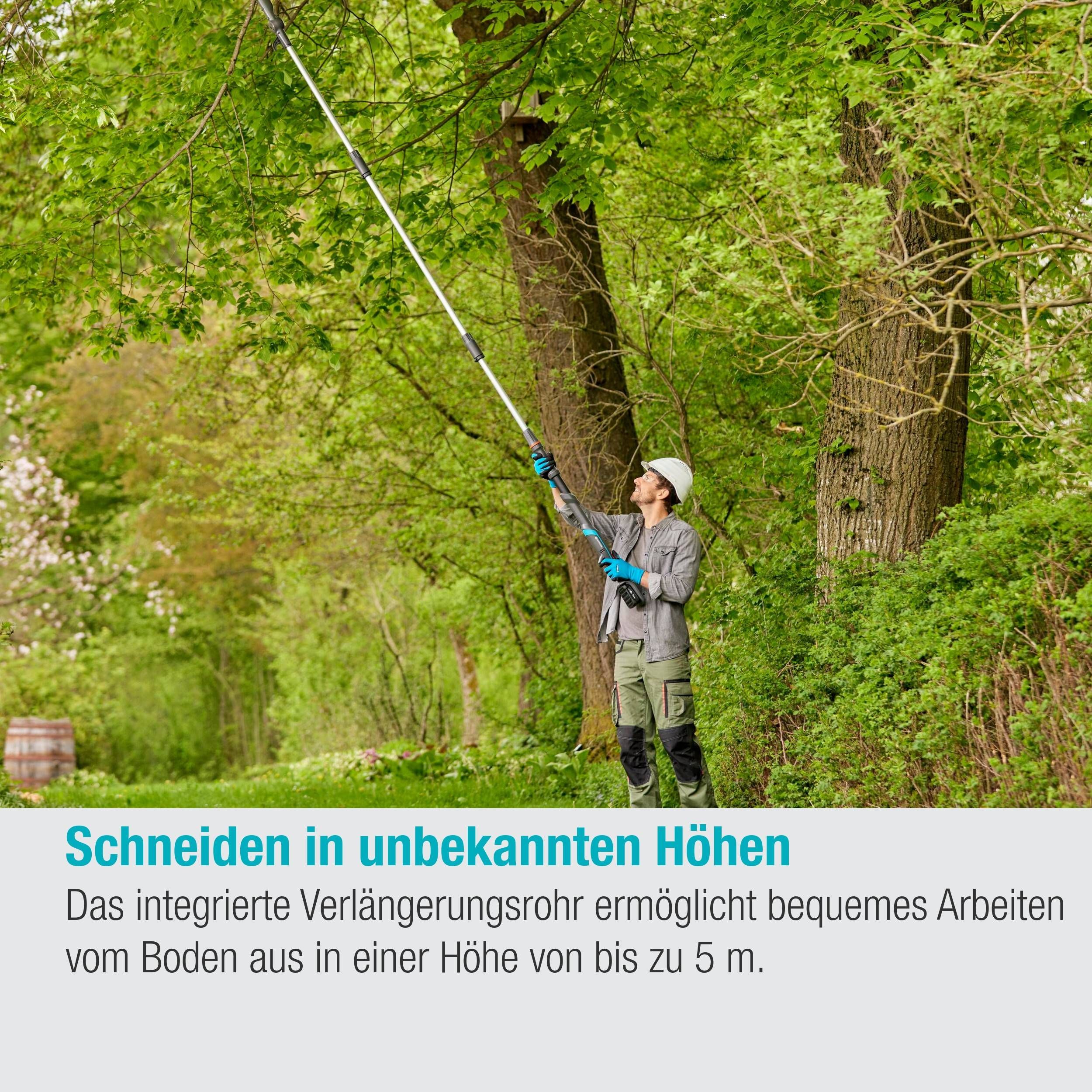 Gardena Akku-Teleskop-Baumschere HighCut 360/18V P4A Ready-To-Use Set