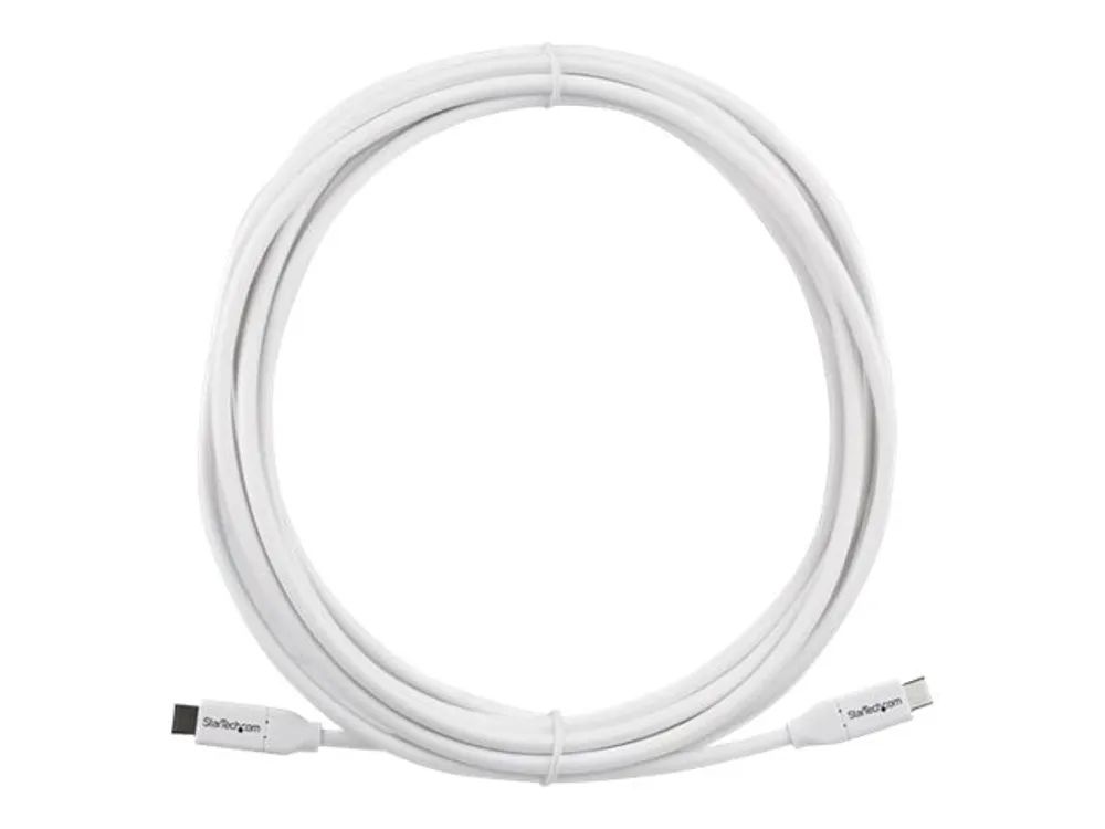 StarTech.com USB-C auf USB-C Kabel mit 5A Power Delivery - 4m - Weiss - ST/ST - USB 2.0 - USB-IF zertifiziert - USB Typ C Kabel - USB-Kabel - 24 pin USB-C (M)