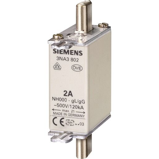 Siemens NH-SICHERUNG 50A GR.000 500V / SIEMEN NH000/ 50A 500V 3NA3820