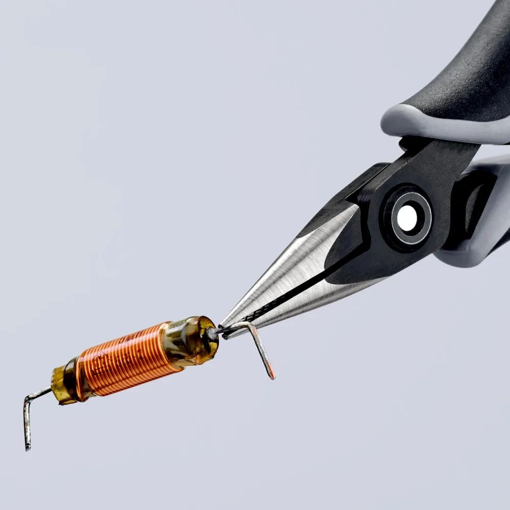 KNIPEX Präzisions-Elektronik-Greifzange ESD mit Mehrkomponenten-Hüllen brüniert 130 mm