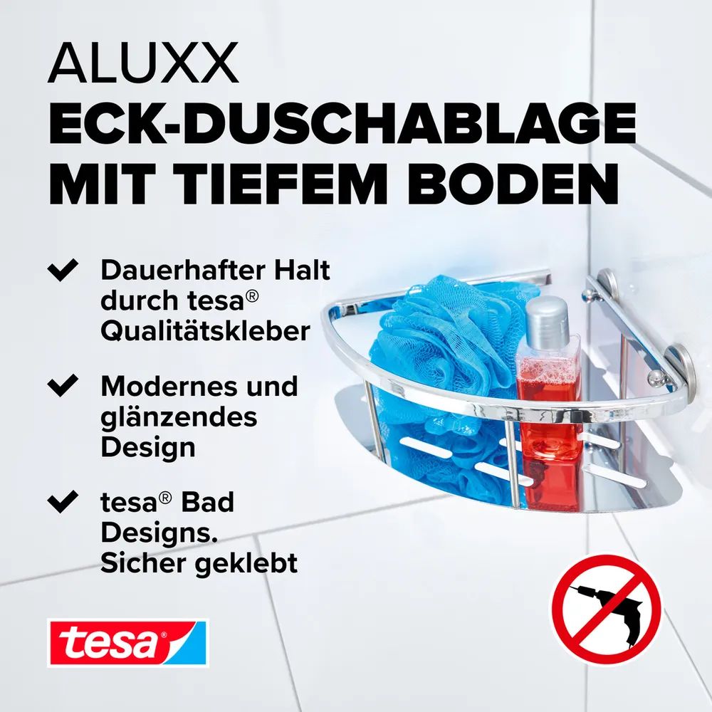 tesa® ALUXX Eckkorb Einzel, verchromt, selbstklebend