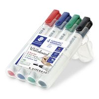 STAEDTLER Lumocolor - Marker - für Glas, Whiteboard, Porzellan - Schwarz, Rot, Blau, Grün - 2 mm (Packung mit 4)