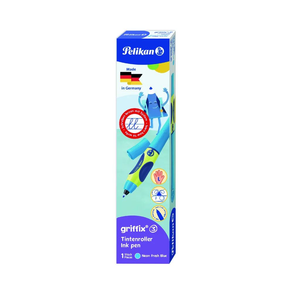 Pelikan griffix® Tintenschreiber für Linkshänder, Neon Fresh Blue