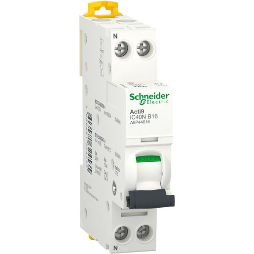 Schneider Electric A9 IC40N 1PN B 16A 6000A/10KA / SCHN.E A9P44616 CLARIO A9P44616