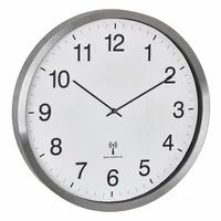 TFA 60.3548.02 Funk Wanduhr 508 mm x 65 Weiss Silber Großes Display 60.3548