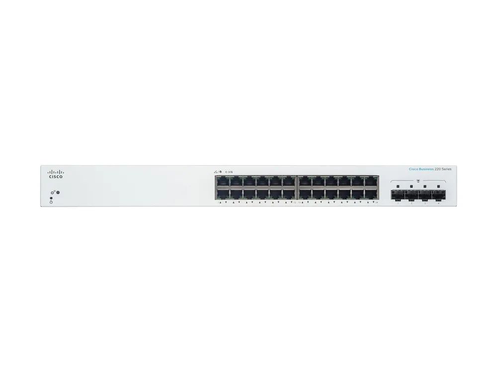 Cisco Business 220 Series CBS220-24T-4G - Switch - Smart - 24 x 10/100/1000 + 4 x Gigabit SFP (Uplink)
