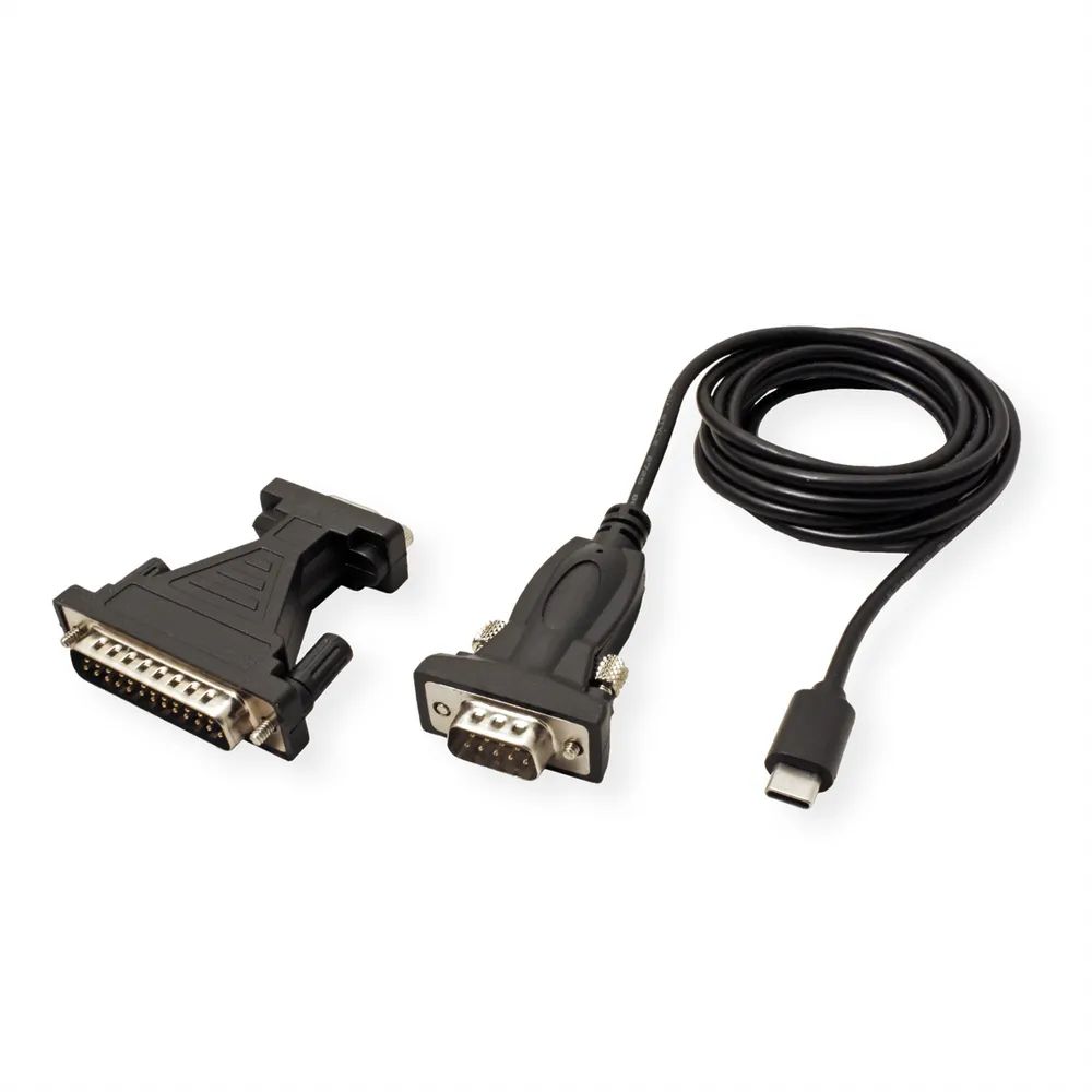 VALUE USB - Seriell Konverter-Kabel, Typ C - RS232, schwarz, 1,8 m
