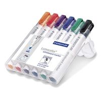 STAEDTLER Lumocolor - Marker - für Glas, Whiteboard, Porzellan - Schwarz, Rot, Blau, Grün, Orange, Violett - 2 mm (Packung mit 6)