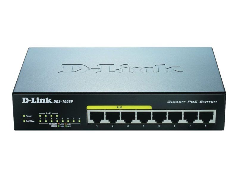 D-Link DGS 1008P - Switch - unmanaged - 4 x 10/100/1000 (PoE)