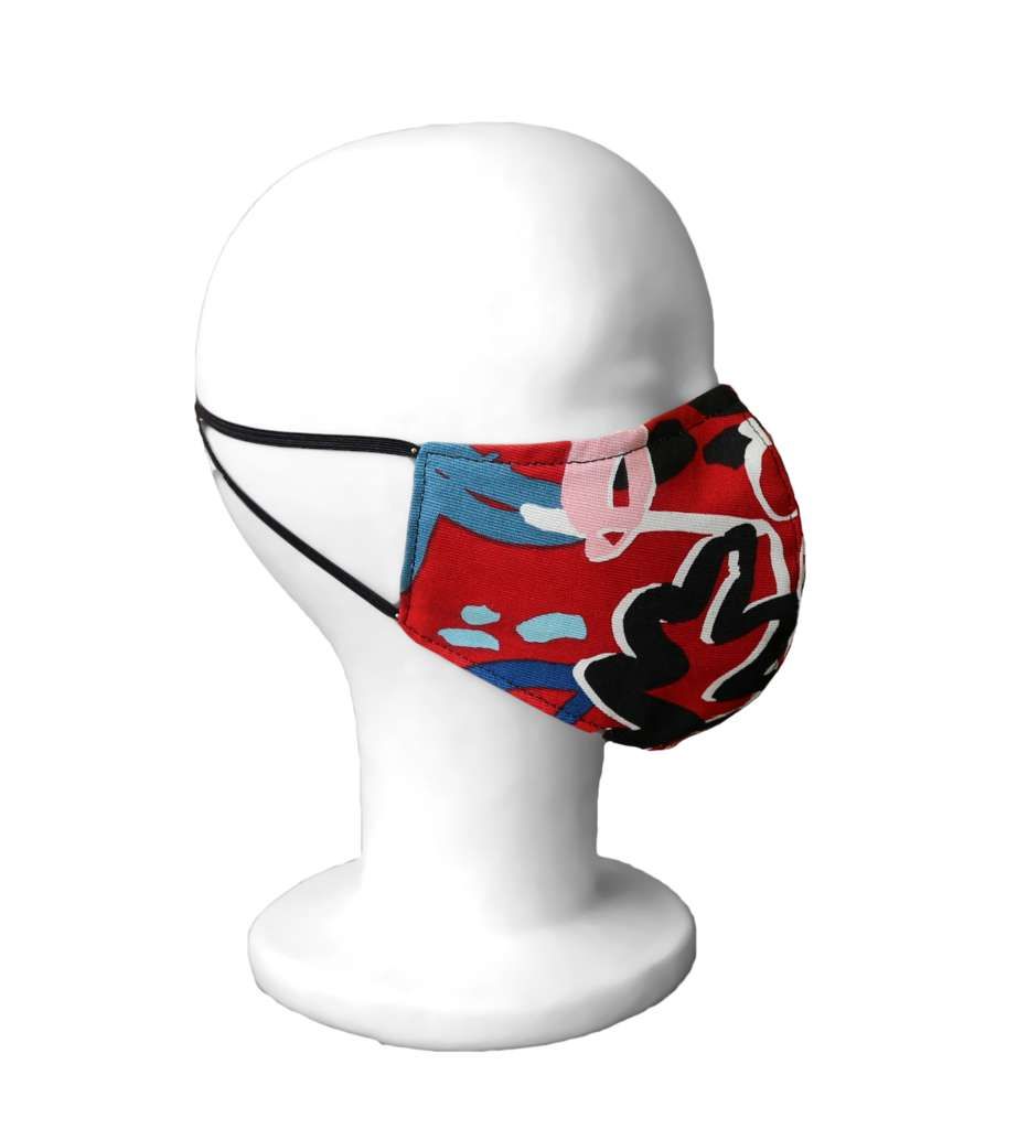 epic-couture Mund-Nasen Gesichtsmaske, Rot/Schwarz