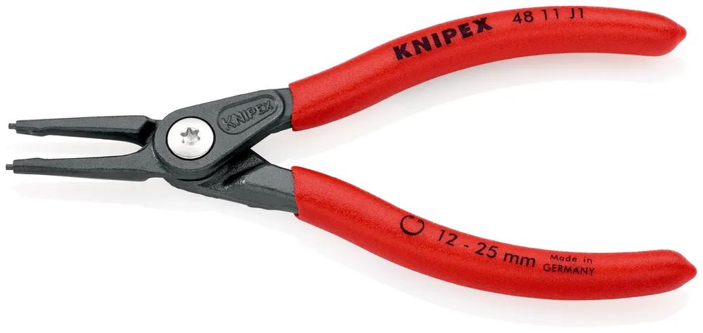 KNIPEX Präzisions-Sicherungsringzange für Innenringe in Bohrungen mit rutschhemmendem Kunststoff überzogen grau atramentiert 140 mm