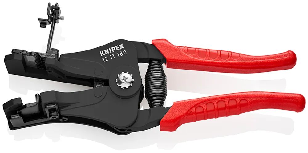 KNIPEX Abisolierzange mit Formmessern mit Kunststoff-Griffhüllen schwarz lackiert 180 mm