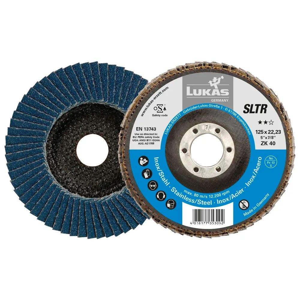 LUKAS Schleiflamellenteller SLTR Zirkonkorund ø 125 mm Korn 60