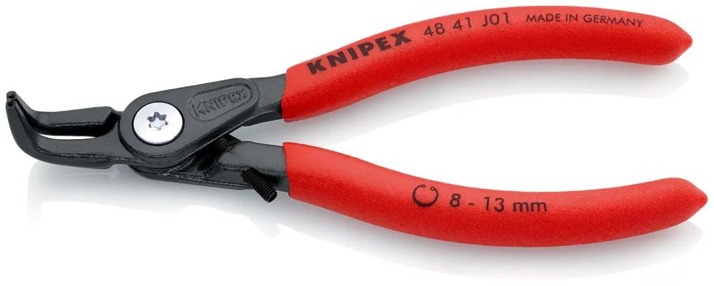 KNIPEX Präzisions-Sicherungsringzange für Innenringe in Bohrungen mit rutschhemmendem Kunststoff überzogen grau atramentiert 130 mm