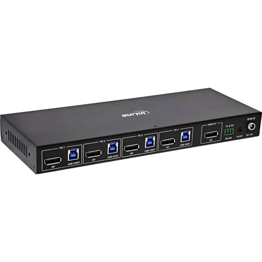 InLine KVM Switch - 4x1 - DP 4K/60Hz - USB 3.2 Hub