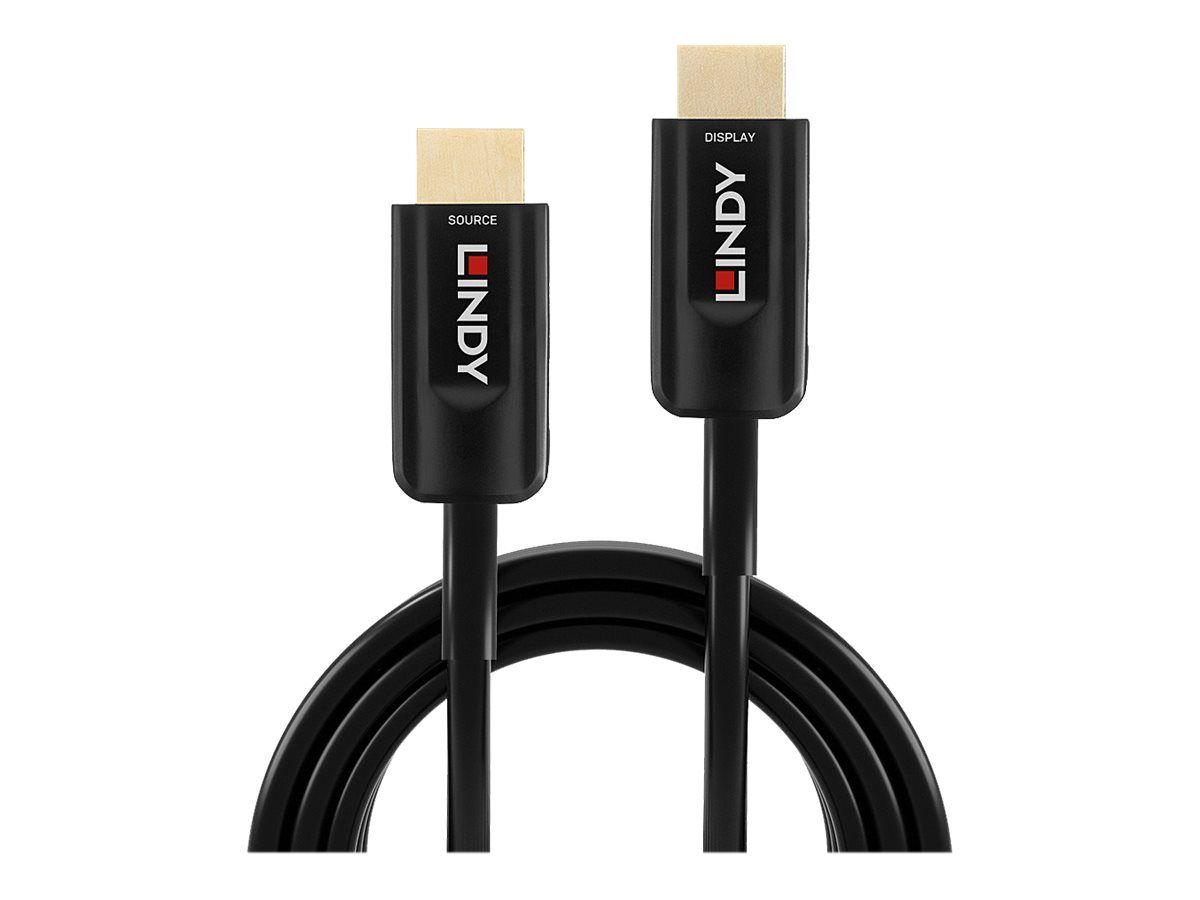 Lindy Ultra High Speed - HDMI-Kabel - HDMI männlich zu HDMI männlich - 15 m - Hybrid Kupfer/Kohlefaser - Schwarz - rund, unterstützt 8K 60 Hz (7680 x 4320)