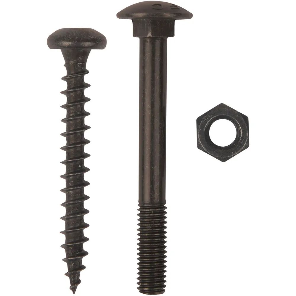 Sonneck Schraubenset für Langband einseitig gerollt 200mm, Stahl schwarz verzinkt